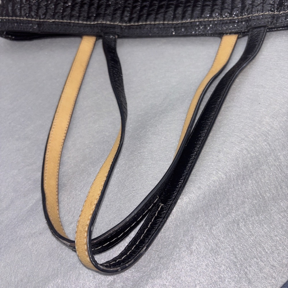 COACH Poppy Signature Quilted Patent Leather Jacquard Black Tote Bag 18676 EUC - Picture 16 of 16